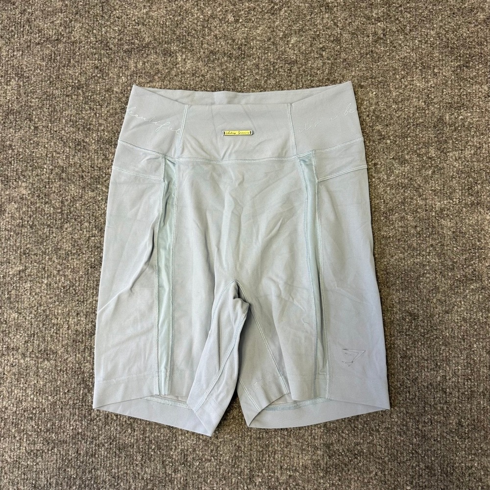 Gymshark Shorts Womens Size XS Blue Whitney Simmons High Rise Mesh Scrunch Bum